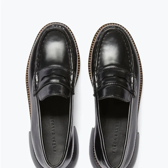 Freda Salvador Elba Penny Loafers in Classic Black Spazzolato size 7 - Picture 2 of 9